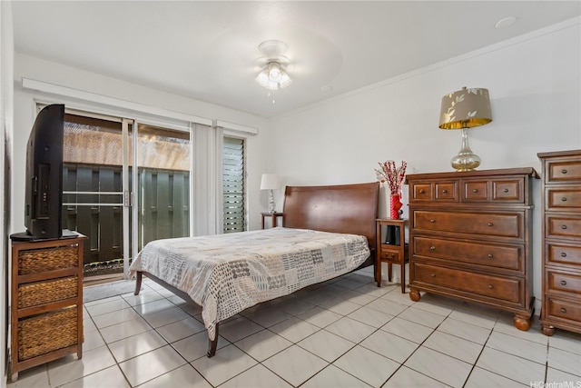 94-1183 Kipaa Pl Unit 14C, Waipahu, HI 96797 - bedroom featuring light tile patterned floors and access to exterior