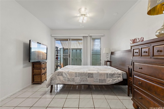 94-1183 Kipaa Pl Unit 14C, Waipahu, HI 96797 - bedroom featuring light tile patterned flooring and access to outside
