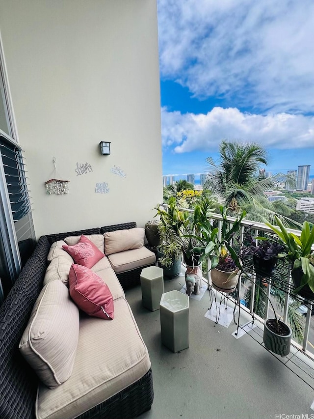 666 Prospect St Unit I502, Honolulu, HI 96813 - balcony with an outdoor hangout area and a city view