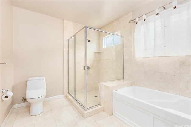 91-2106B Fort Weaver Rd Unit 15, Ewa Beach, HI 96706 - bathroom with a bath, a stall shower, and tile patterned flooring