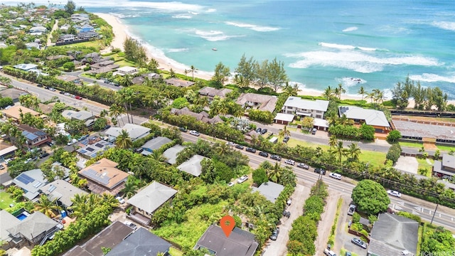 58-292 Kamehameha Hwy, Haleiwa, HI 96712 - aerial overview of property's location featuring nearby suburban area and extended coastline