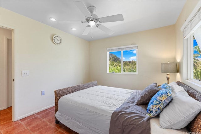 58-292 Kamehameha Hwy, Haleiwa, HI 96712 - bedroom with recessed lighting, ceiling fan, and tile patterned flooring