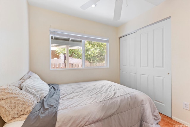 58-292 Kamehameha Hwy, Haleiwa, HI 96712 - bedroom with a closet, ceiling fan, and wood finished floors