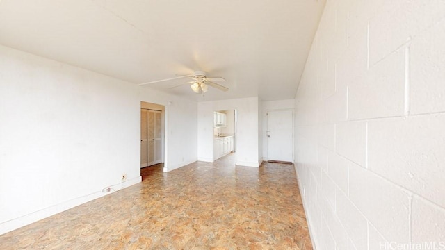 1016 Ehoeho Ave Unit 208, Wahiawa, HI 96786 - empty room with a ceiling fan and baseboards