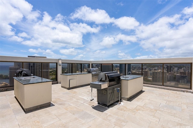 400 Hobron Ln Unit 1807, Honolulu, HI 96815 - view of patio / terrace featuring area for grilling and a sink