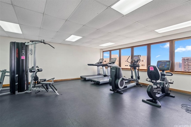 400 Hobron Ln Unit 1807, Honolulu, HI 96815 - exercise room with a paneled ceiling