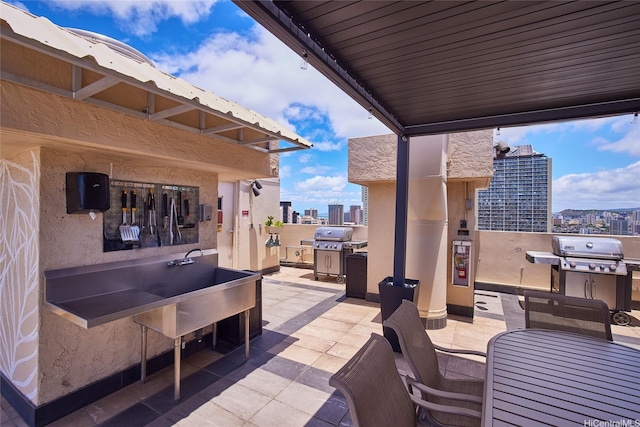 2345 Ala Wai Blvd Unit 2210, Honolulu, HI 96815 - view of patio / terrace with a city view, area for grilling, and outdoor dining area