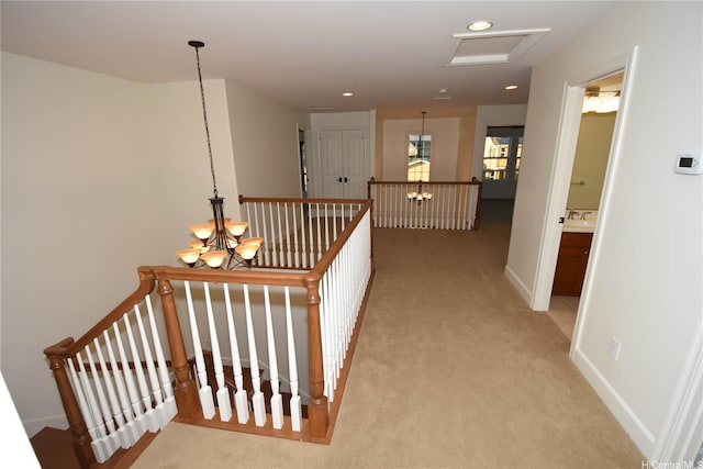 91-1342 Kaiokia St, Ewa Beach, HI 96706 - corridor featuring an upstairs landing, carpet flooring, and recessed lighting