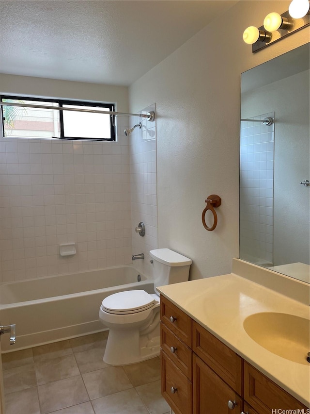 91-1088 Paaoloulu Way, Kapolei, HI 96707 - bathroom with vanity, washtub / shower combination, tile patterned flooring, and a textured ceiling
