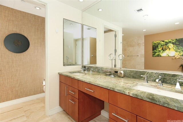 1288 Ala Moana Blvd Unit 18B, Honolulu, HI 96814 - bathroom with double vanity and recessed lighting