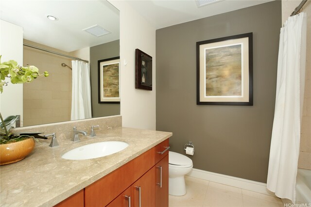 1288 Ala Moana Blvd Unit 18B, Honolulu, HI 96814 - bathroom with vanity and tile patterned flooring