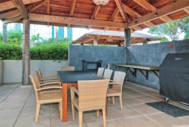 1288 Ala Moana Blvd Unit 18B, Honolulu, HI 96814 - view of patio / terrace with a gazebo, outdoor dining area, and area for grilling