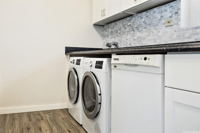1111 Wilder Ave Pha, Pha, Honolulu, HI 96822 - laundry room with wood finished floors, cabinet space, and independent washer and dryer