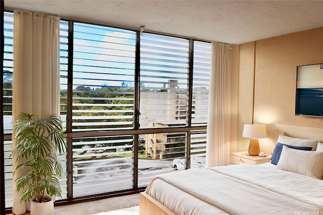 95-2057 Waikalani Pl Unit C403, Mililani, HI 96789 - bedroom featuring a wall of windows, multiple windows, and a textured wall