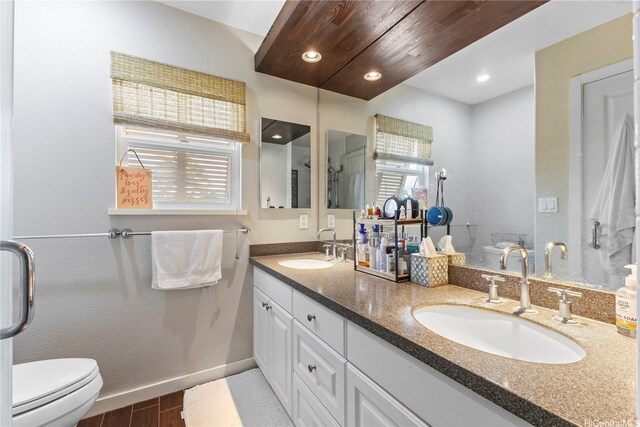 91-6438 Kapolei Pkwy, Ewa Beach, HI 96706 - full bath featuring double vanity, wood finished floors, and recessed lighting