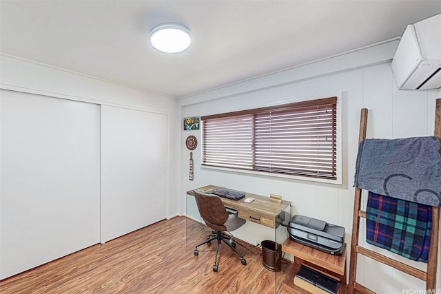 92-759 Lihau St, Kapolei, HI 96707 - home office featuring a wall mounted AC and wood finished floors
