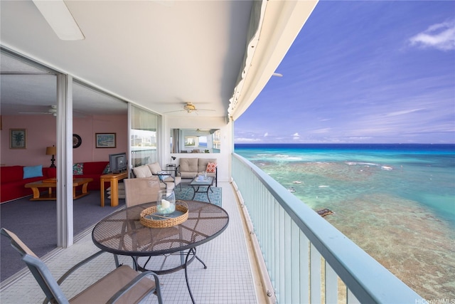 2877 Kalakaua Ave Unit 804, Honolulu, HI 96815 - balcony with a water view