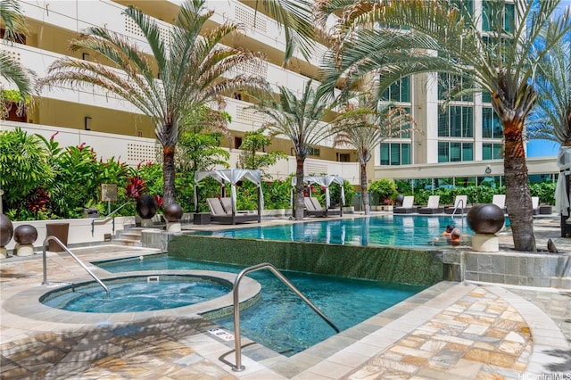 1837 Kalakaua Ave Unit 2001, Honolulu, HI 96815 - view of swimming pool with a pool with connected hot tub and a patio area
