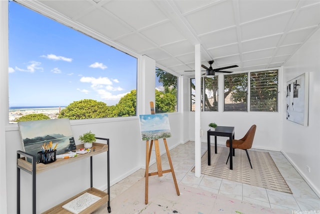 1076 Ilima Dr Unit A, Honolulu, HI 96817 - sunroom featuring a water view