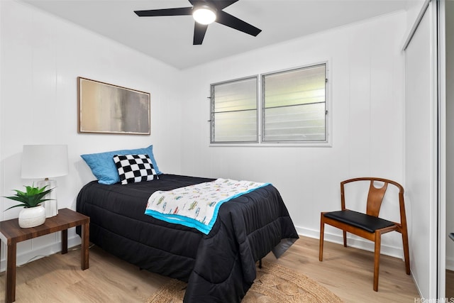 1076 Ilima Dr Unit A, Honolulu, HI 96817 - bedroom featuring light wood-type flooring and ceiling fan