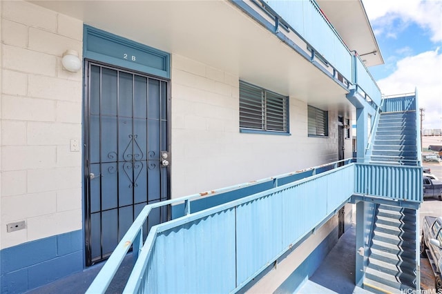 715 Umi St Unit 2B, Honolulu, HI 96819 - view of exterior entry with concrete block siding