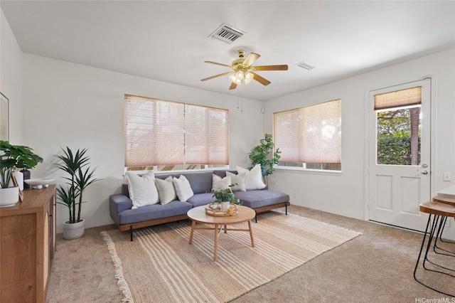 91-1032 Kauoha St, Ewa Beach, HI 96706 - living room with carpet floors and ceiling fan