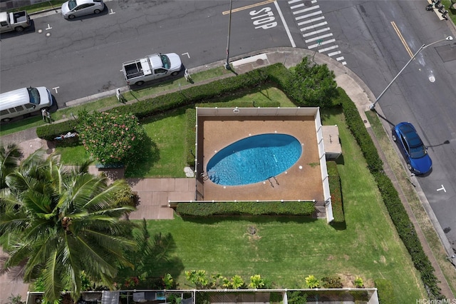 910 Ahana St Unit 508, Honolulu, HI 96814 - aerial view of property and surrounding area featuring a pool