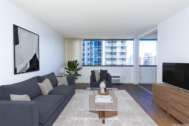 1255 Nuuanu Ave Unit E2804, Honolulu, HI 96817 - living room featuring wood finished floors and baseboards