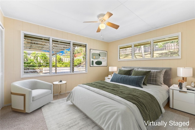 439 Ilimano St, Kailua, HI 96734 - carpeted bedroom with multiple windows and a ceiling fan