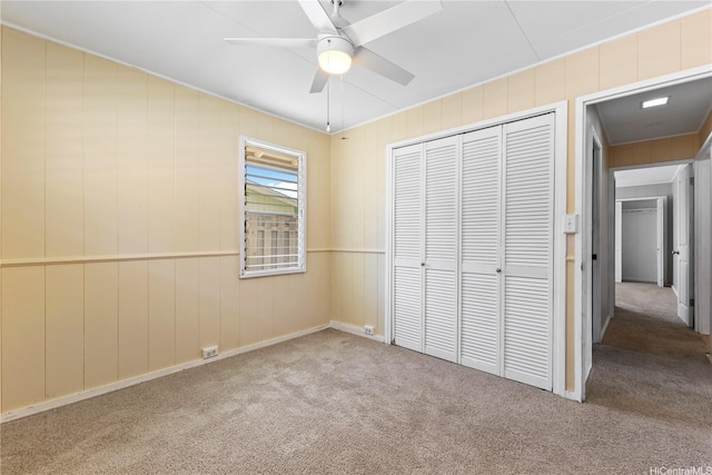 439 Ilimano St, Kailua, HI 96734 - unfurnished bedroom featuring carpet, a closet, and ceiling fan