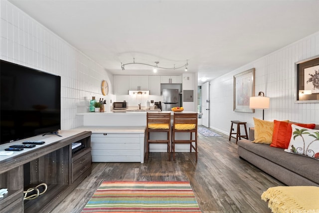 53-567 Kamehameha Hwy Unit 203, Hauula, HI 96717 - living room featuring dark wood-style floors