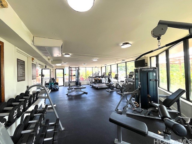 2045 Kalakaua Ave Unit 402, Honolulu, HI 96815 - workout area featuring plenty of natural light