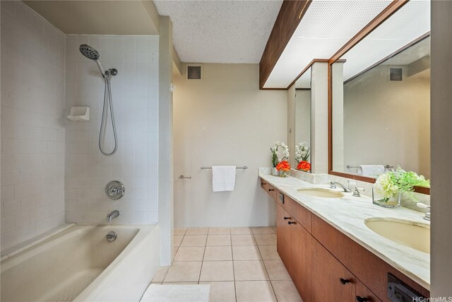 500 Lunalilo Home Rd Unit 24K, Honolulu, HI 96825 - bathroom featuring double vanity, bathtub / shower combination, and tile patterned flooring