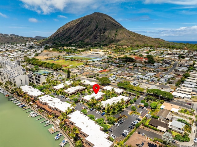 444 Lunalilo Home Rd Unit 602, Honolulu, HI 96825 - aerial view of property and surrounding area with a water and mountain view