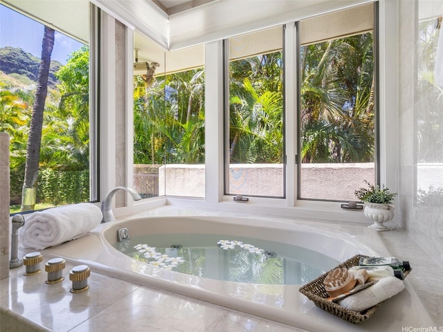 3124 Noela Dr, Honolulu, HI 96815 - bathroom featuring healthy amount of natural light and a garden tub