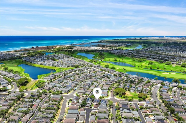 91-1023 Kaiee St, Ewa Beach, HI 96706 - aerial overview of property's location with a nearby body of water, nearby suburban area, and a golf club