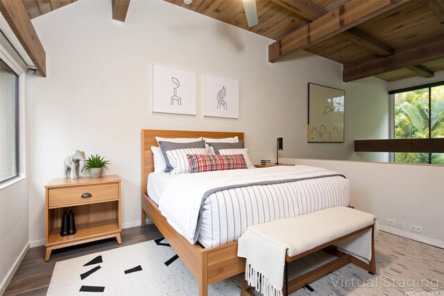 46-359 Haiku Rd Unit C10, Kaneohe, HI 96744 - bedroom featuring a wood ceiling with exposed beams and wood finished floors