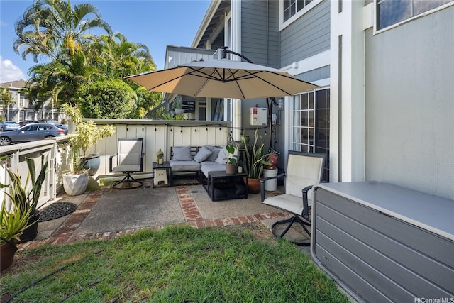 239 Mananai Pl Unit 54H, Honolulu, HI 96818 - view of patio / terrace featuring outdoor lounge area