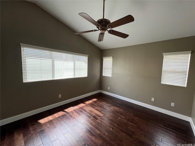 91-1035 Kaiko St, Ewa Beach, HI 96706 - unfurnished room featuring lofted ceiling, a ceiling fan, and dark wood-style floors