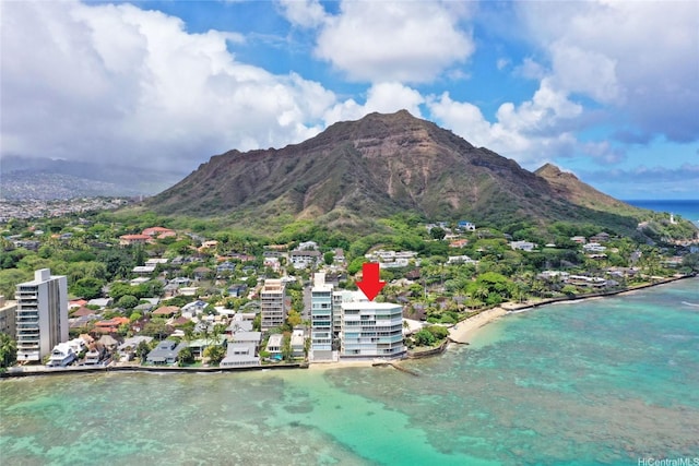 2801 Coconut Ave Unit 2D, Honolulu, HI 96815 - drone / aerial view of a water and mountain view