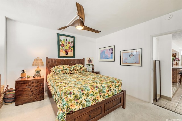 2801 Coconut Ave Unit 2D, Honolulu, HI 96815 - carpeted bedroom with ceiling fan