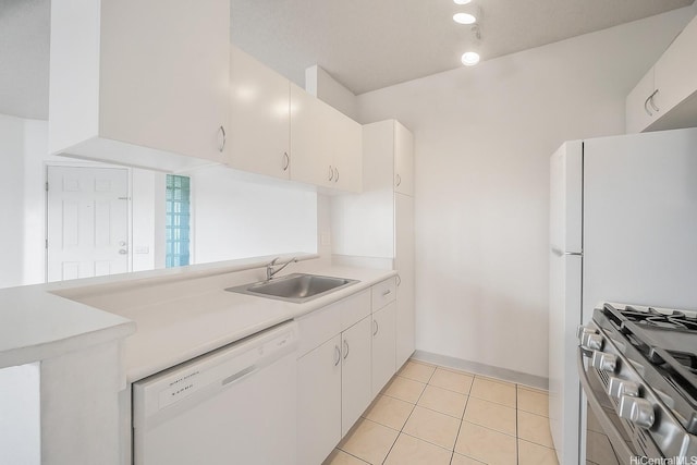 91-234 Hanapouli Cir Unit 28J, Ewa Beach, HI 96706 - kitchen with dishwasher, gas stove, light countertops, white cabinets, and light tile patterned floors