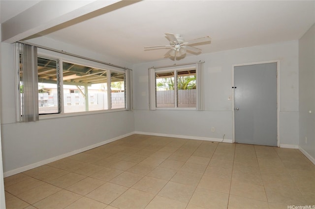 1028 Hooli Pl Unit A, Pearl City, HI 96782 - unfurnished room with ceiling fan and light tile patterned flooring