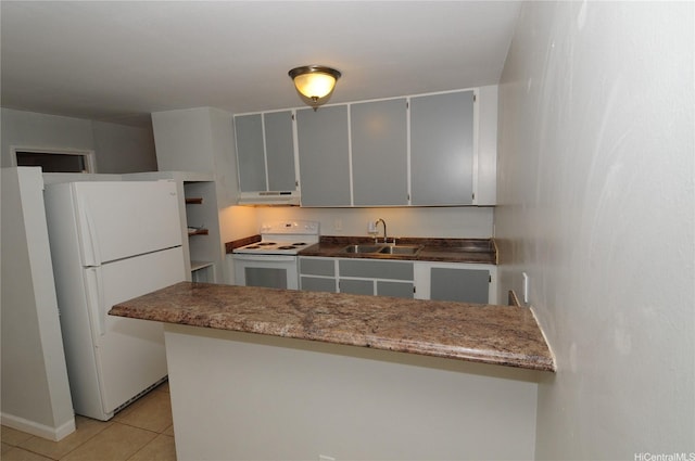 1028 Hooli Pl Unit A, Pearl City, HI 96782 - kitchen featuring white appliances, under cabinet range hood, and light tile patterned flooring