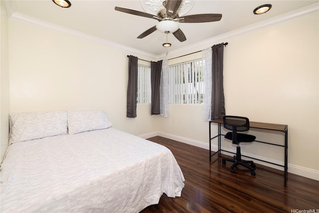 95-536 Wikao St Unit D106, Mililani, HI 96789 - bedroom featuring wood finished floors, ornamental molding, and ceiling fan