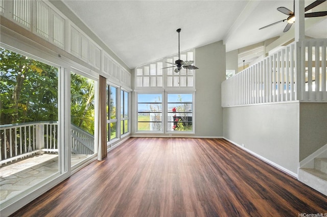 866 Kaahue St, Honolulu, HI 96825 - unfurnished sunroom with wood finished floors and vaulted ceiling