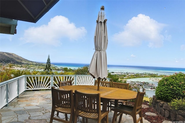 866 Kaahue St, Honolulu, HI 96825 - view of patio / terrace with a water view and outdoor dining area