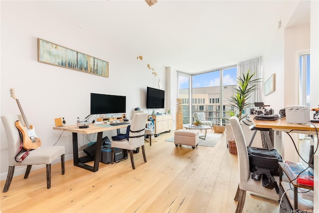 1001 Queen St Unit 3907, Honolulu, HI 96814 - office area with light wood-style floors and expansive windows