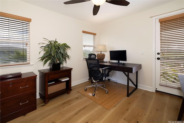 91-1144 Kaikohola St Unit D71, Ewa Beach, HI 96706 - office space featuring ceiling fan and light wood-style floors