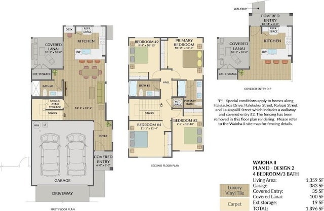 94-1140 Koakolo St Unit 110, Waipahu, HI 96797 - view of floor plan / room layout